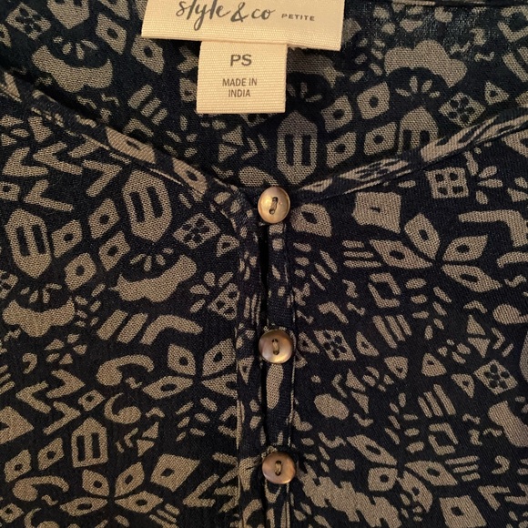 Light Airy Boho Print pullover Dress from Style and Company PS - Picture 5 of 7